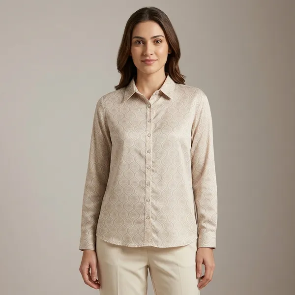 Beige_Polyester_Shirt_For_Women
