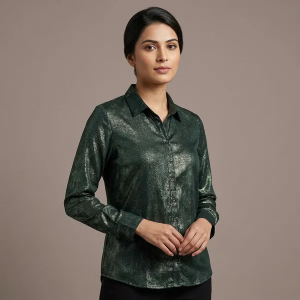 Green_Polyester_Shirt_For_Women