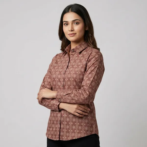 Maroon_Cotton_Shirt_For_Women