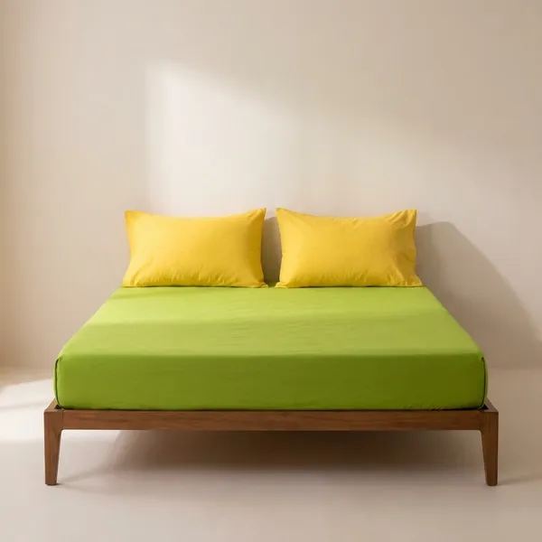 Olive_Green_Solid_Handloom_Bedsheet_Set