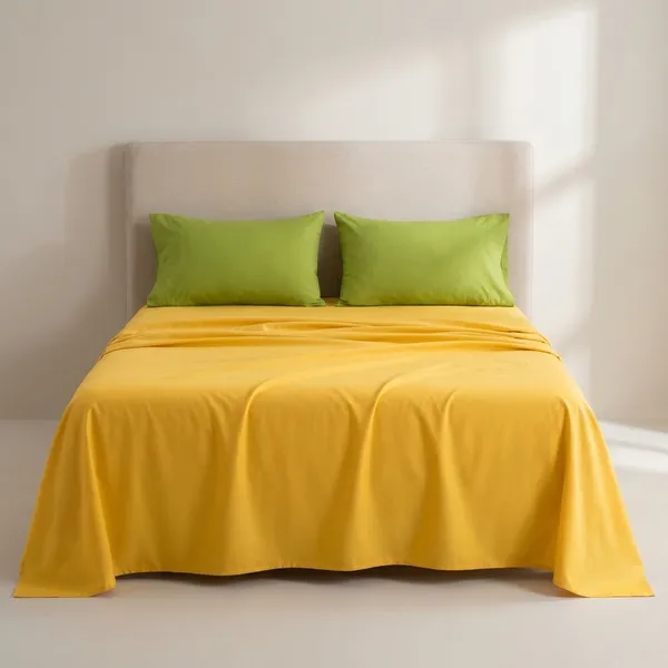 Mustard_Yellow_Solid_Handloom_Bedsheet_Set