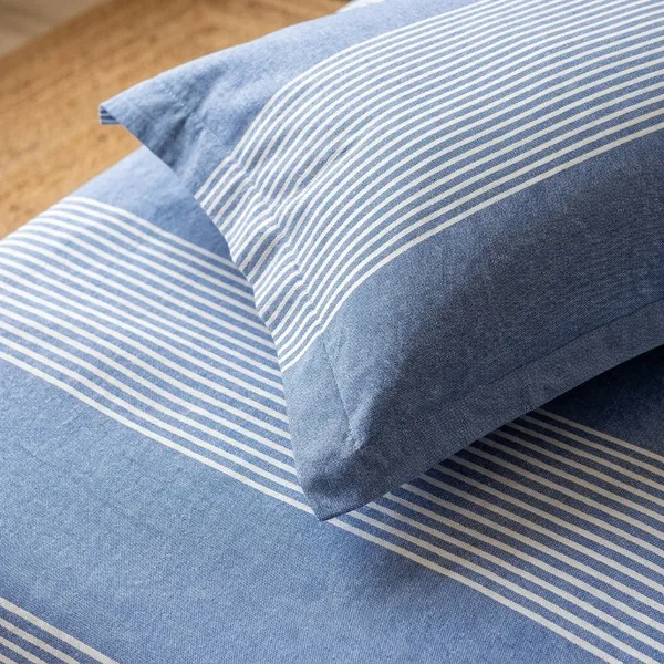 Indigo_Blue_Stripe_Handloom_Bedsheet_Set