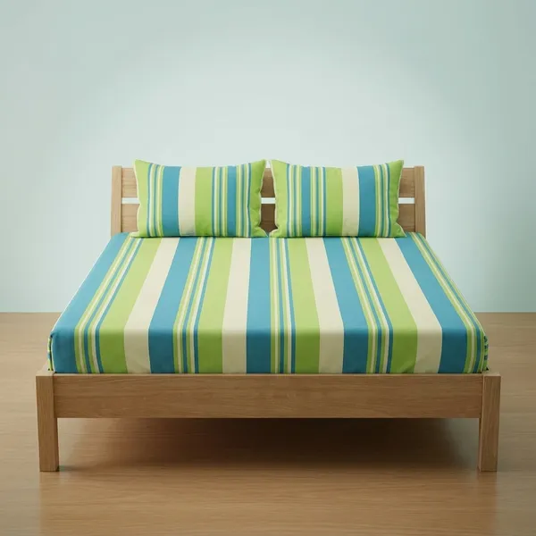 Green_Multistripe_Handloom_Bedsheet_Set