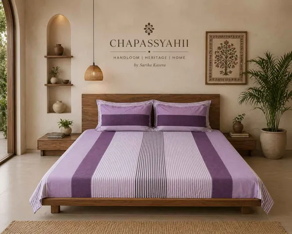 Rose_Pink_&_Gold_Stripe_Handloom_Bedsheet_Set