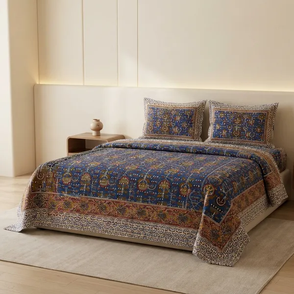 Indigo_Classic_Motif_Premium_Cotton_King_Bedsheet_Set