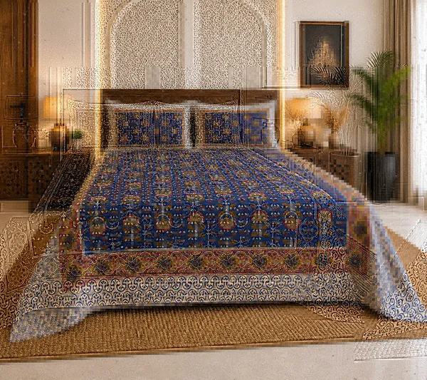 Indigo_Classic_Motif_Premium_Cotton_King_Bedsheet_Set