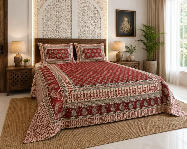 Royal_Maroon_Paisley_Premium_Cotton_King_Bedsheet_Set