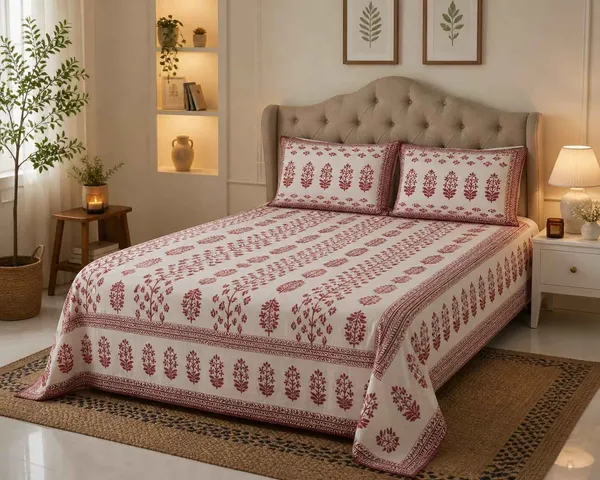 Maroon_Floral_Cotton_King_Size_Bedsheet