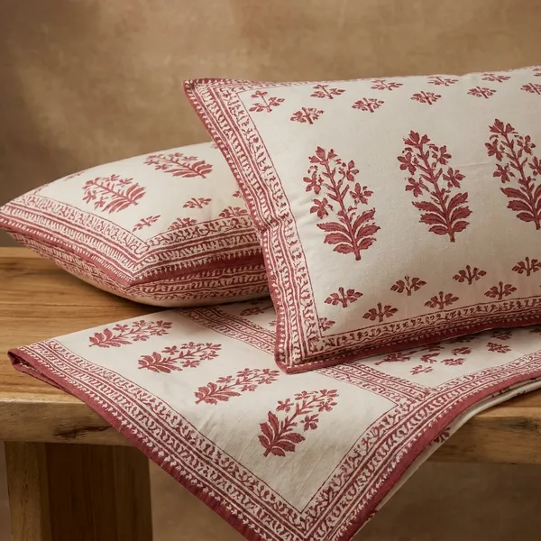 Maroon_Floral_Cotton_King_Size_Bedsheet
