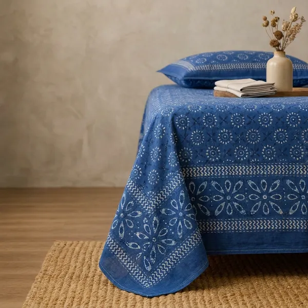 Indigo_Blue_Floral_Cotton_King_Size_Bedsheet