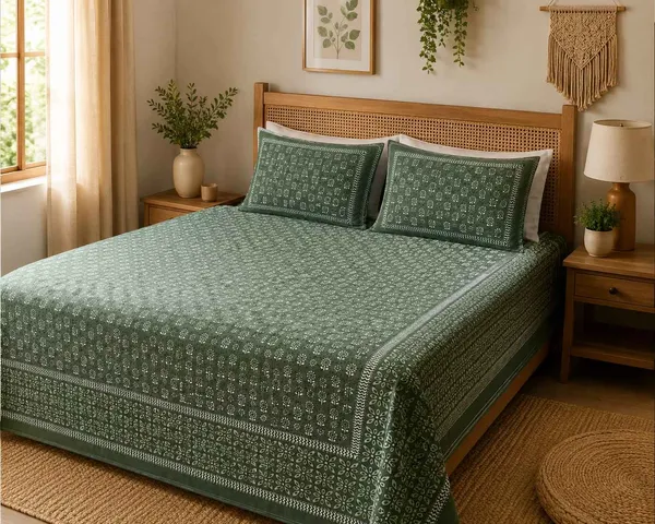 Sage_Green_Cotton_King_Size_Bedsheet
