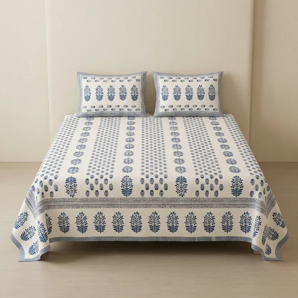 Blue_Block_Print_Cotton_King_Size_Bedsheet