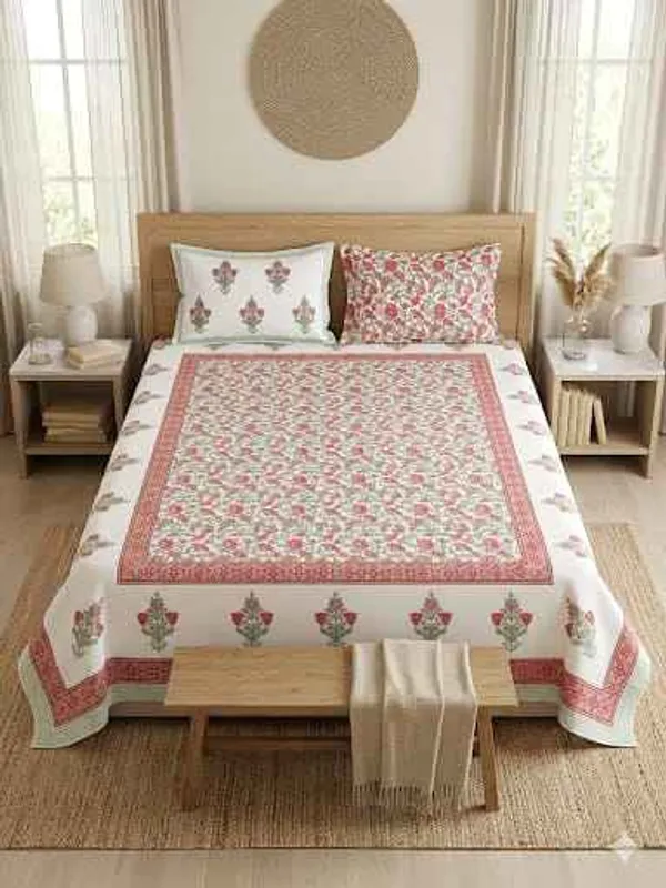Gulabi_Mehar_Handblock_Jaal_King_Size_Bedsheet