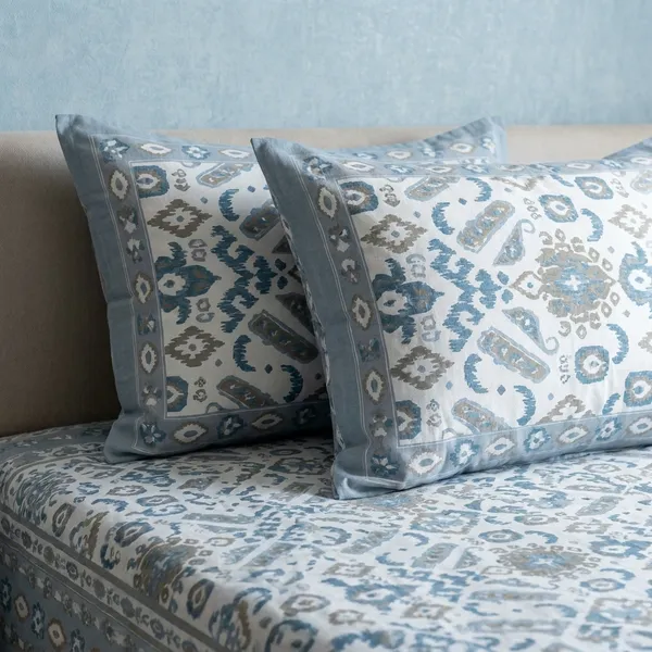 Grey_Brown_Ikkat_Bedsheet