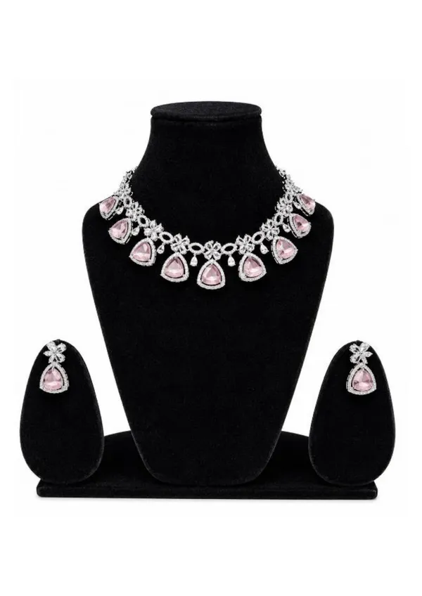 Pink_Crystal_Studded_Silver_Tone_Necklace_Set_For_Women