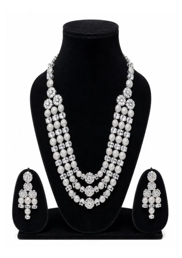 Silver_American_Diamond_Multi_Strand_Necklace_Set