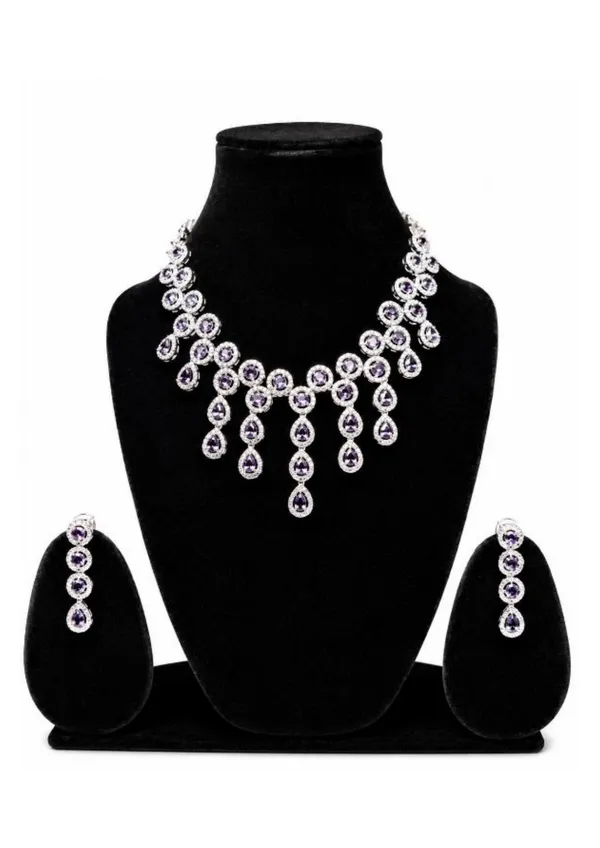 Silver_Tone_Crystal_Embellished_Necklace_And_Earring_Set