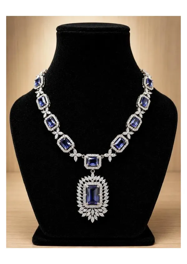 Blue_Stone_Silver_Plated_Necklace_Set_For_Women