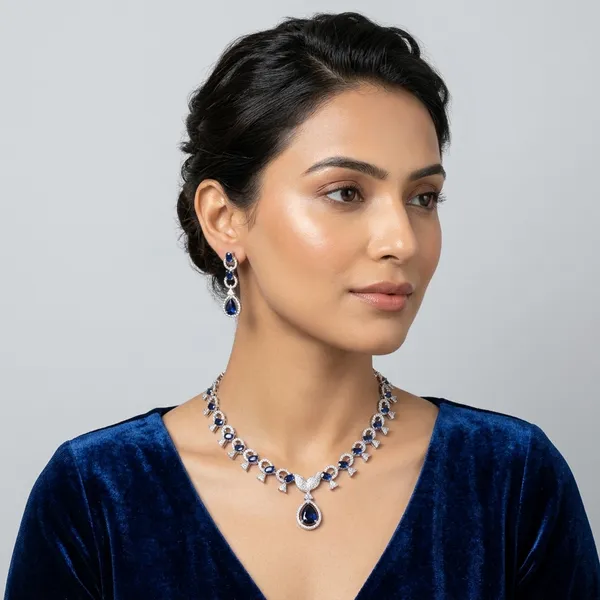 Blue_Crystal_Stone_Silver_Tone_Jewellery_Set_With_Necklace_And_Earrings