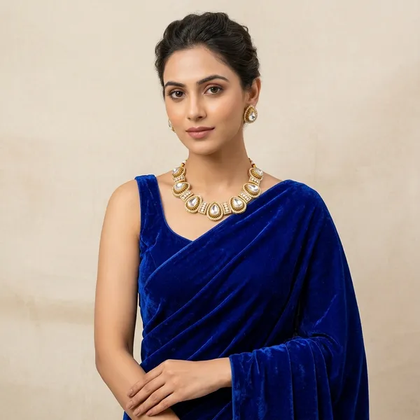 Gold_Plated_Kundan_Stone_Necklace_Set_With_Earrings