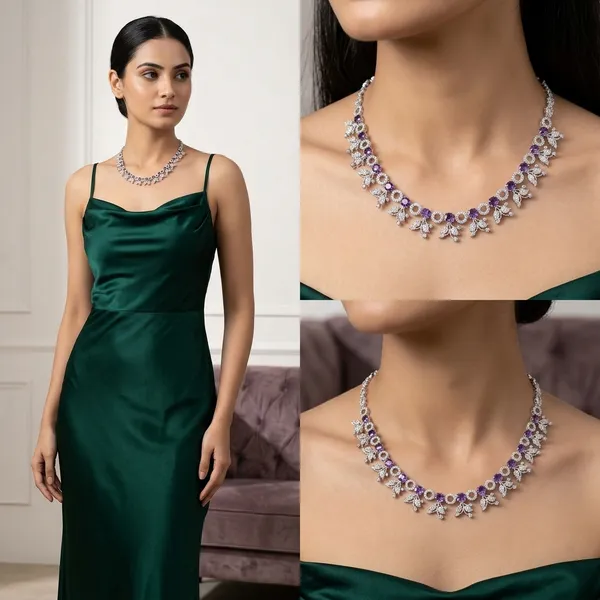 Silver_Tone_Crystal_Embellished_Necklace_Set_With_Earrings