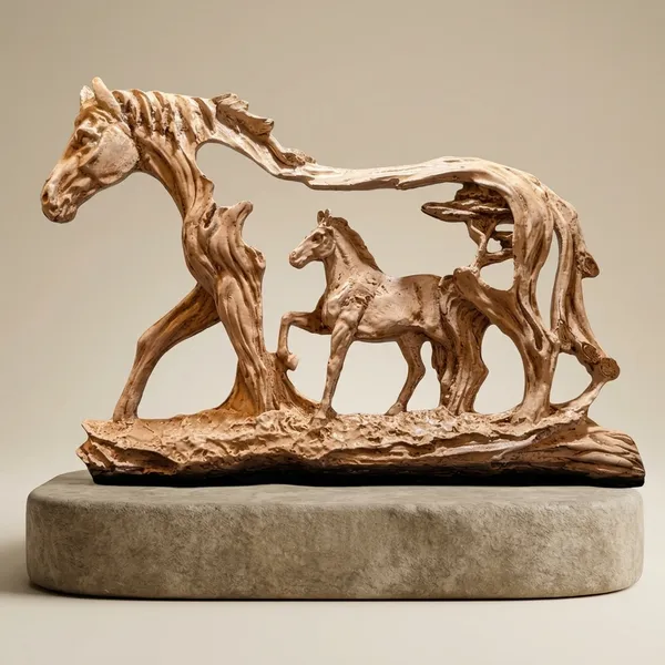 Mother_&_Foal_Abstract_Horse_Sculpture