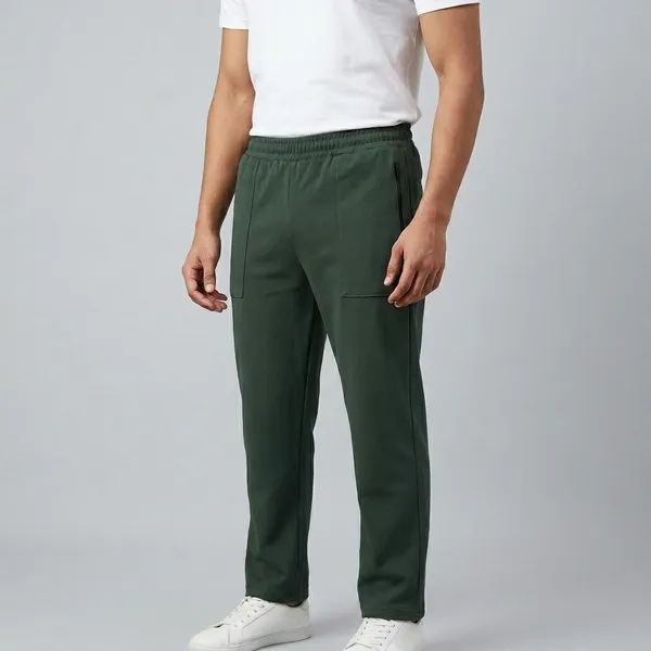 Green_Terry_Straight_Fit_Cargo_Trousers_For_Men