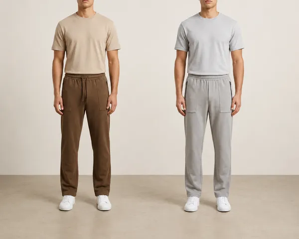 Grey_And_Brown_Terry_Straight_Fit_Cargo_Pants_For_Men_Pack_Of_2