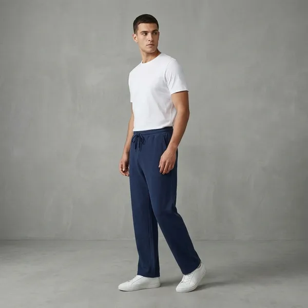 Grey_And_Navy_Blue_Terry_Straight_Fit_Formal_Trousers_For_Men