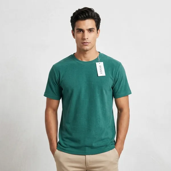 Cream_&_Teal_Green_Cotton_Terry_T-Shirt_Duo