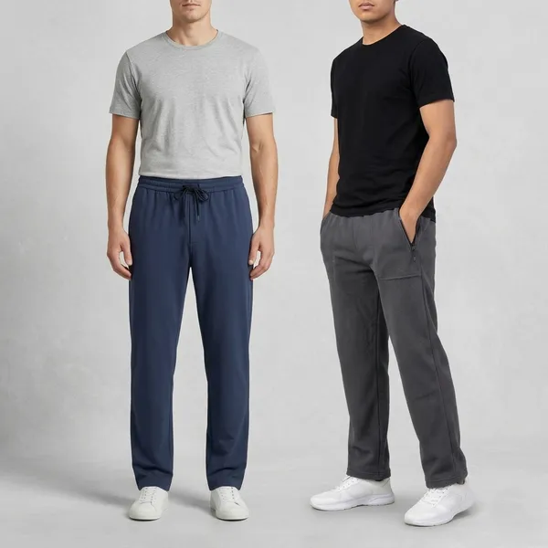 Grey_And_Navy_Blue_Terry_Straight_Fit_Formal_Trousers_For_Men