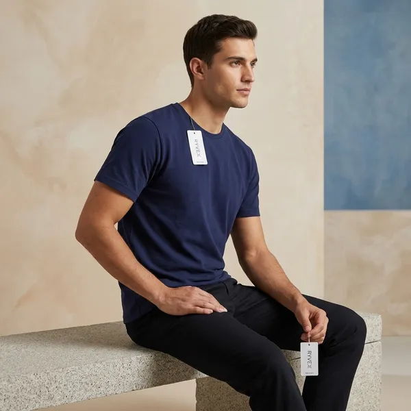 Navy_Blue_Cotton_Terry_Relaxed_Fit_Round_Neck_T-Shirt_For_Men