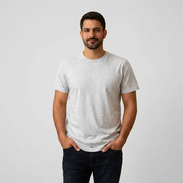 White_Cotton_Single_Jersey_Relaxed_Fit_Crew_Neck_T-Shirt_For_Men
