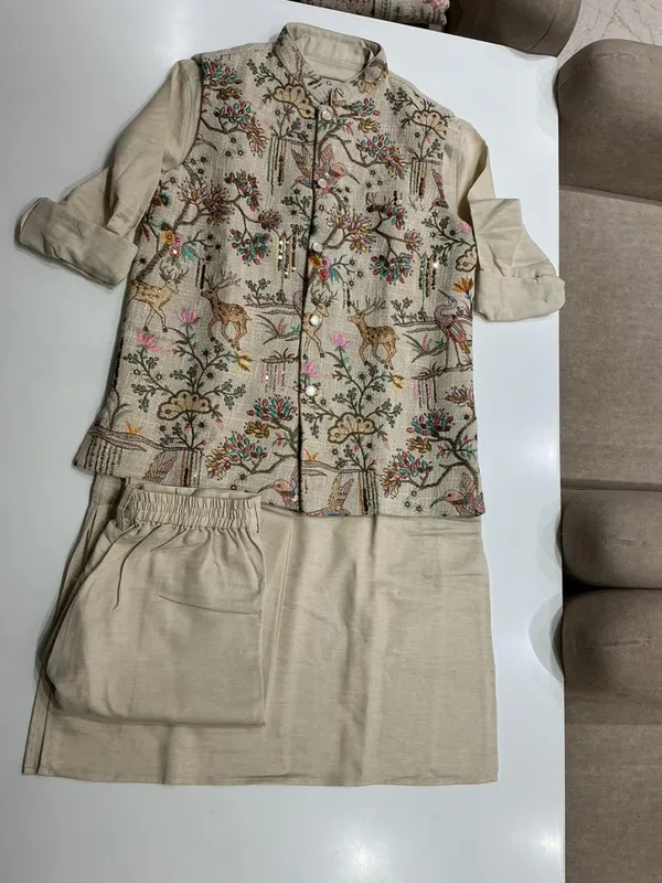 Beige_Premium_Khadi_Kurta_Pajama_For_Men