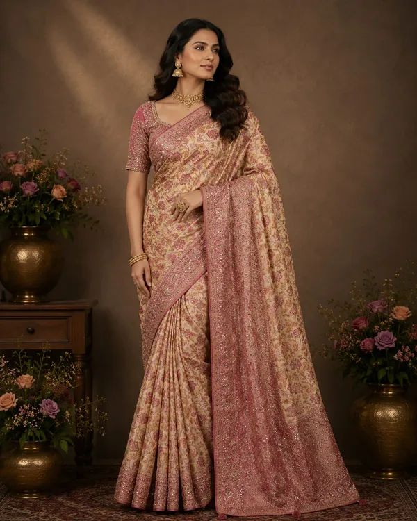 Pink_Premium_Silk_Saree_With_Blouse_Piece_For_Women