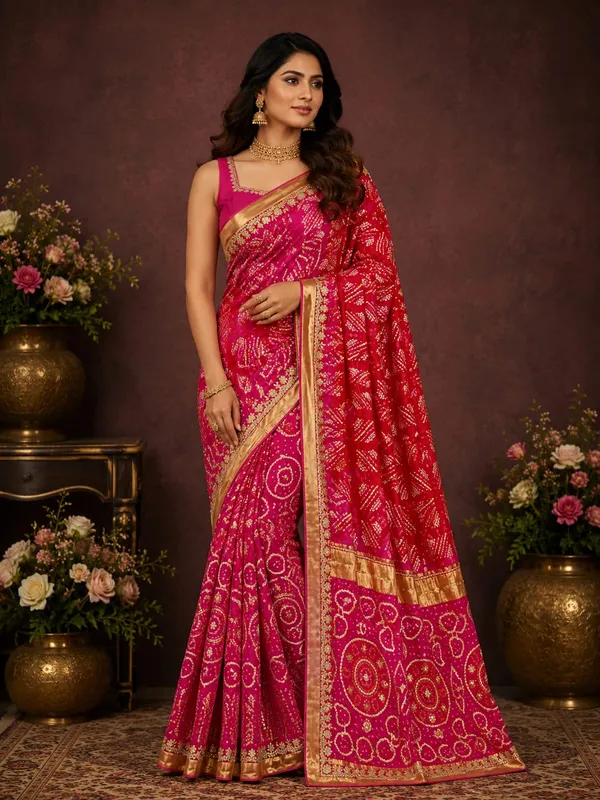 Pink_Premium_Georgette_Saree_With_Blouse_Piece_For_Women