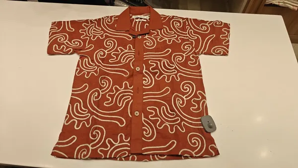 Rust_Orange_Premium_Viscose_Half_Sleeve_Shirt_For_Boys