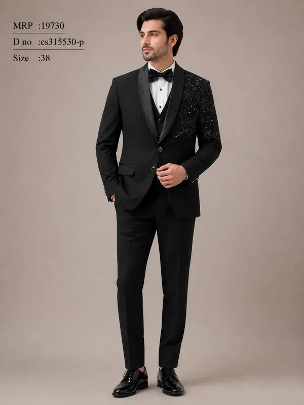 Black_Premium_Japanese_Lachka_Stitched_Blazer_And_Unstitched_Pant_For_Men