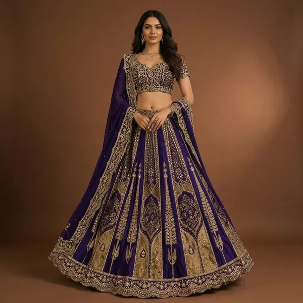 Purple_Premium_Velvet_Unstitched_Lehenga_For_Women