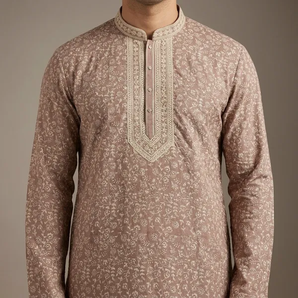 Brown_Premium_Cotton_Kurta_Pajama_For_Men