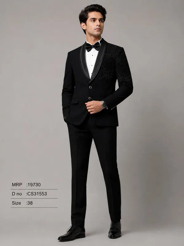Black_Premium_Japanese_Lachka_Stitched_Blazer_And_Unstitched_Pant_For_Men