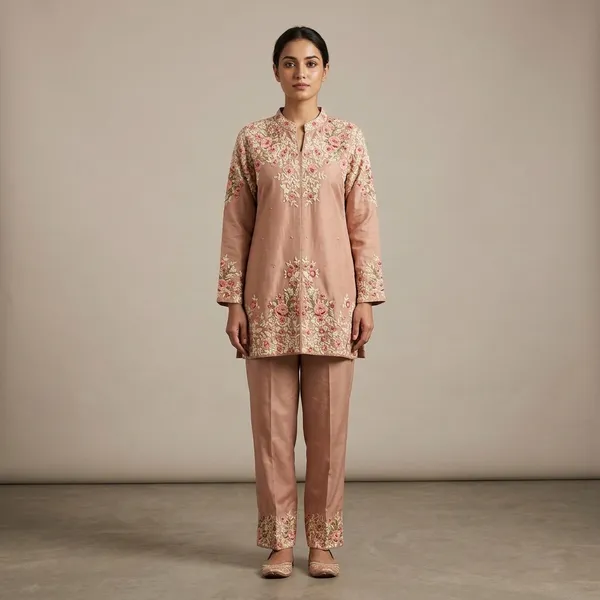 Peach_Premium_Cotton_And_Hosiery_Co-Ord_Set_For_Women