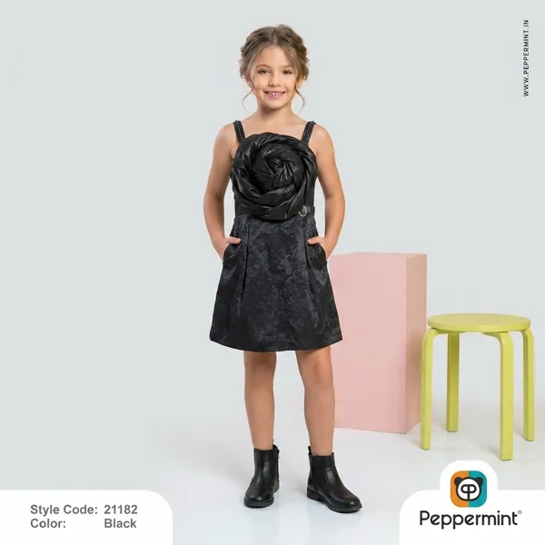Black_Premium_Cotton_And_Hosiery_One_Piece_For_Girls