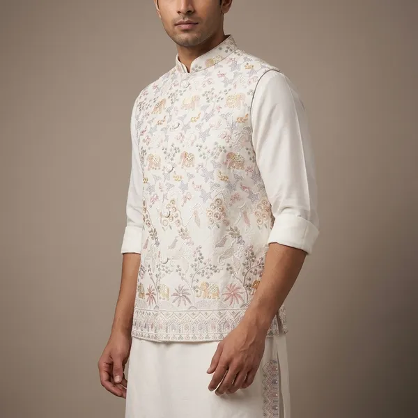 White_Premium_Cotton_Kurta_Pajama_For_Men