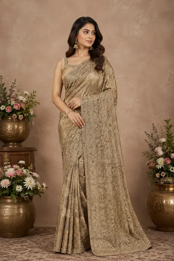 Golden_Premium_Viscose_Saree_With_Blouse_Piece_For_Women