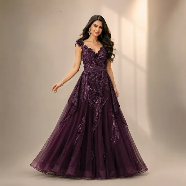 Purple_Premium_Tishu_Stitched_Gown_For_Women