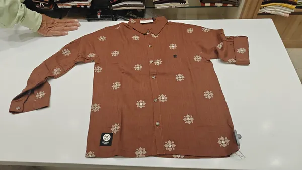 Rust_Brown_Premium_Linen_Full_Sleeve_Shirt_For_Boys