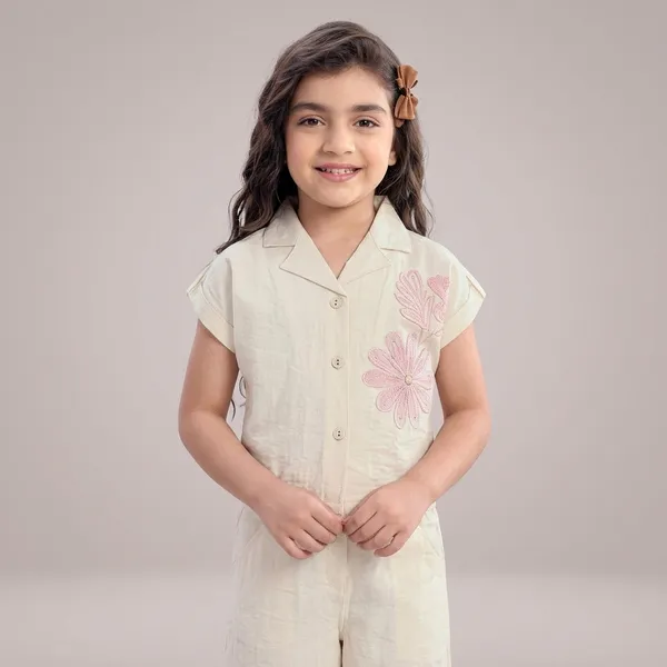 Cream_Premium_Cotton_And_Hosiery_Palazzo_With_Crop_Top_For_Girls