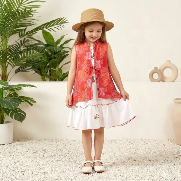 Coral_And_White_Premium_Cotton_And_Hosiery_Frock_For_Girls