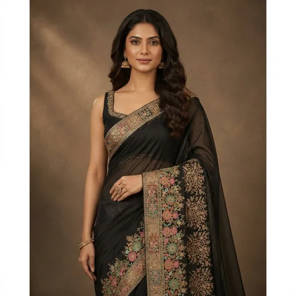 Black_Premium_Silk_Saree_With_Blouse_Piece_For_Women